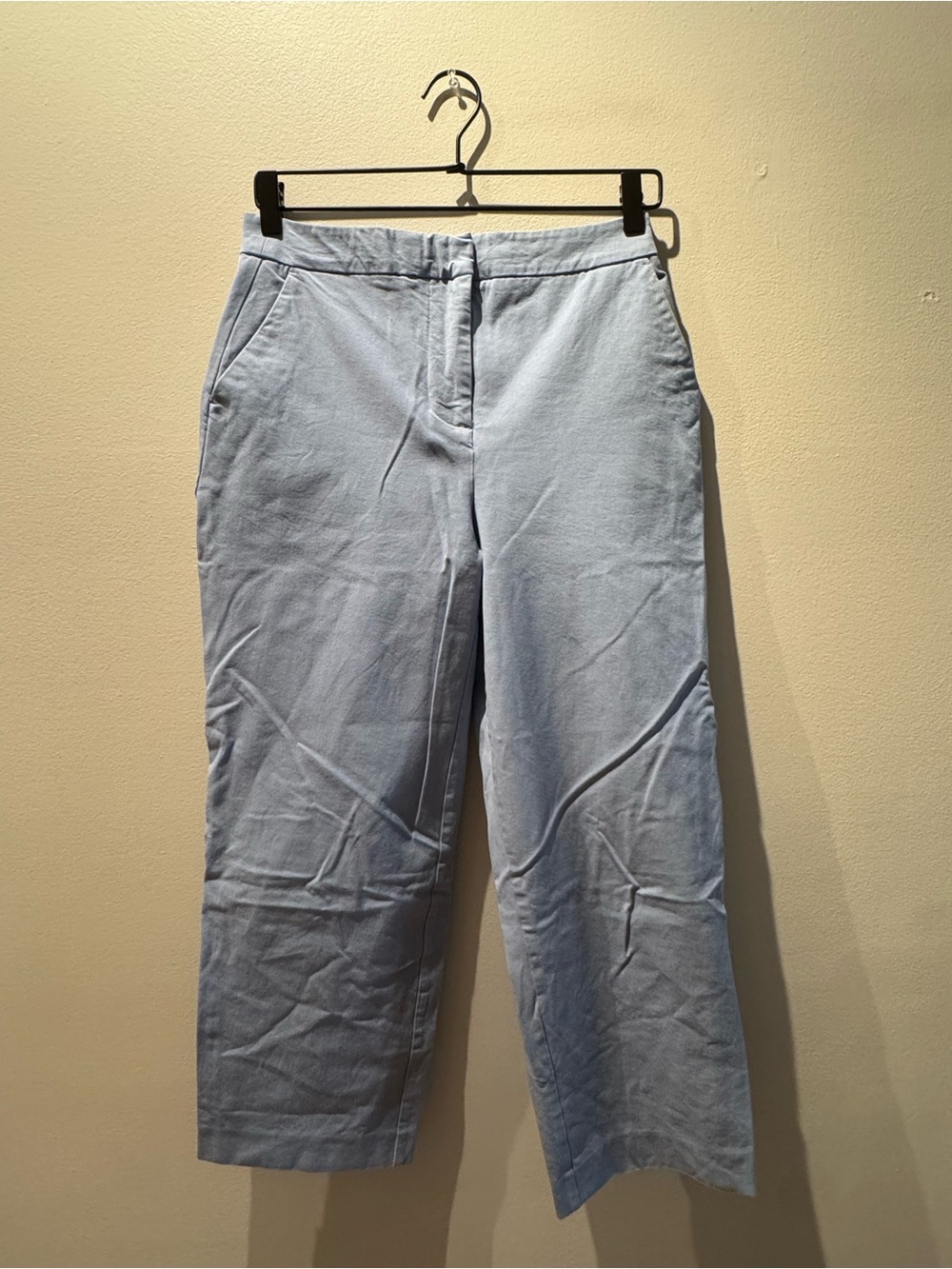 Boden Pastel Light Blue Bi-Stretch Tailored Crop Ankle Pants